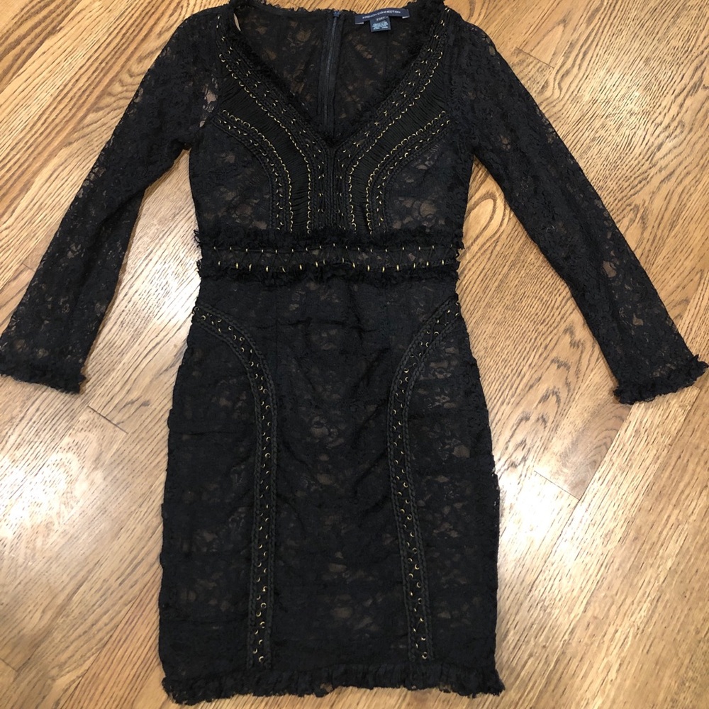 Black lace French Connection cocktail dress